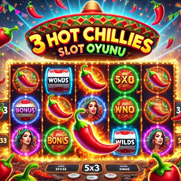 3 Hot Chillies Slot Oyunu – Renkli teması ve bonus özellikleriyle heyecan dolu bir slot oyunu.